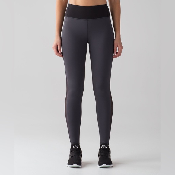 Lululemon Athletica Blue Tied/Black Gray Smooth Stride Tight Leggings size 6 - Picture 9 of 16